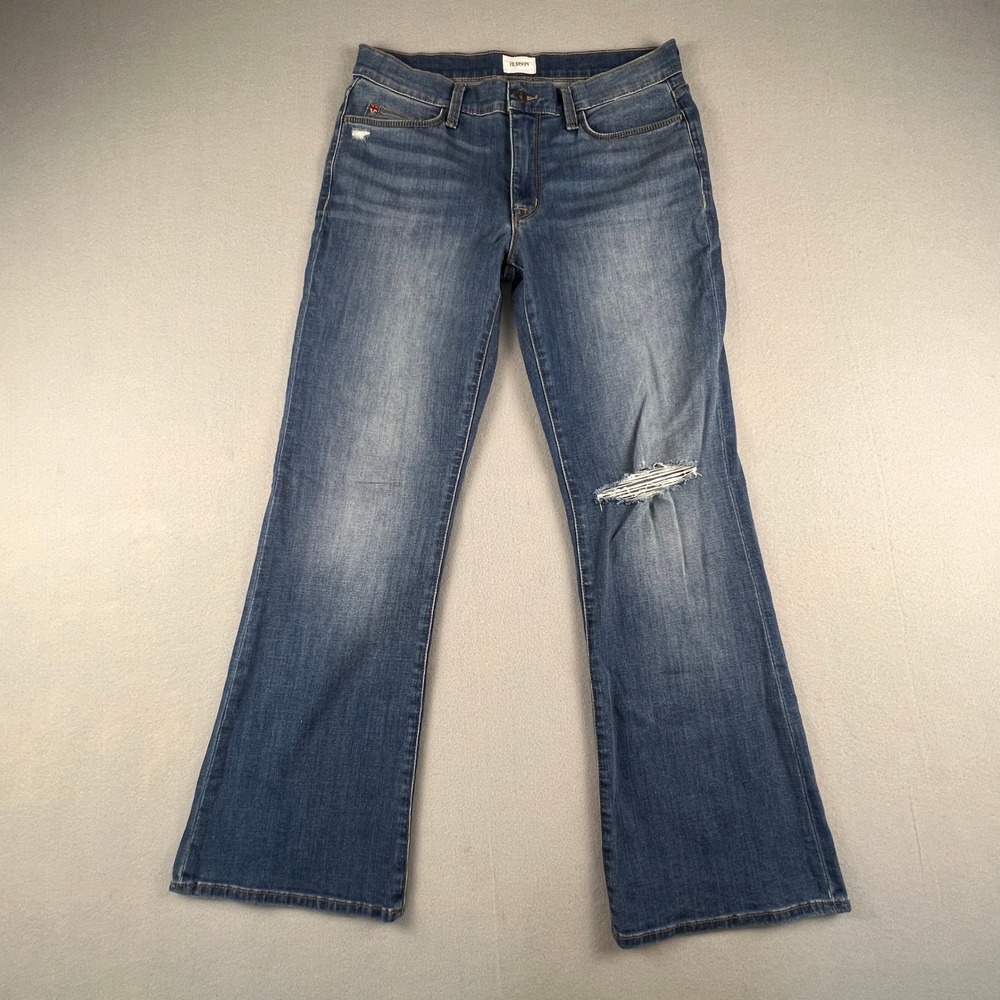 Hudson Natalie Bootcut Jeans Womens 30 Blue Distressed Mid Rise Denim Flare Y2K